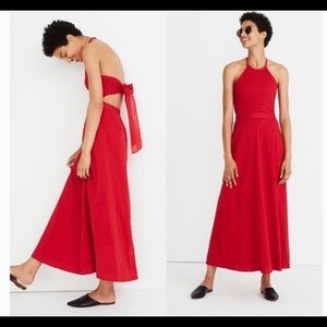 Madewell Halter Tie Back Midi Dress